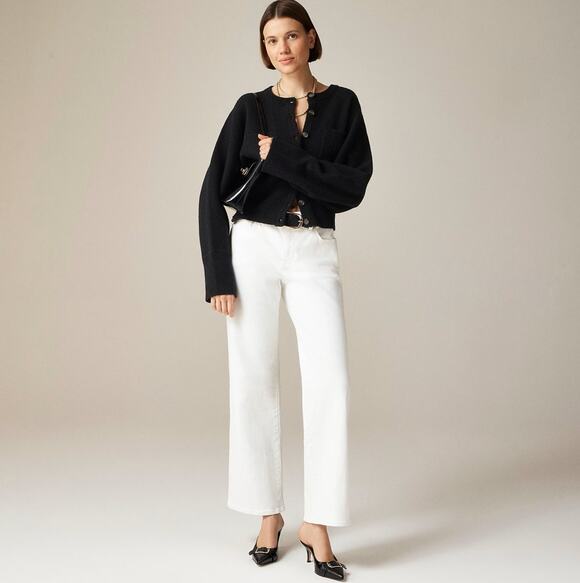 J. Crew Denim - J.Crew 1996 Low Rise Full Length Slim Wide Jean WMNS 30 White Denim Semi-Stretch